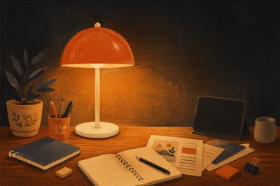 Warm Desk Lamp for Evening Workspace