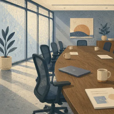 Quiet Conference Room Before Business Meeting