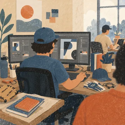 Creative Entrepreneur in Bright Startup Office