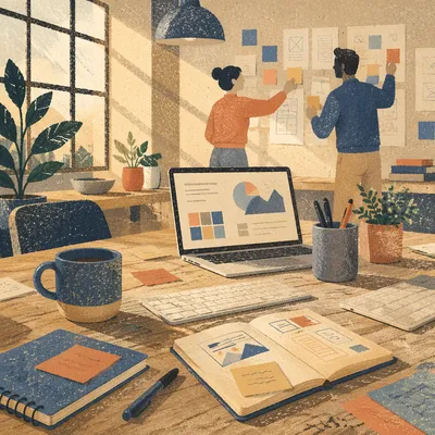 Creative Startup Office Morning Collaboration Scene