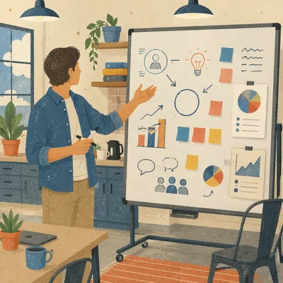 Creative Entrepreneur Presentation in Startup Office