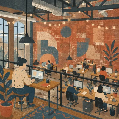 Creative Startup Office in Industrial Loft