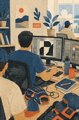 Creative Entrepreneur Working in Startup Office