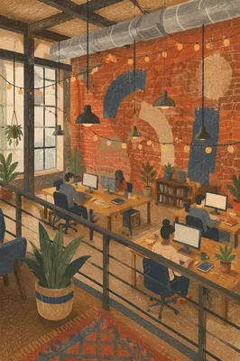 Creative Startup Office in Industrial Loft