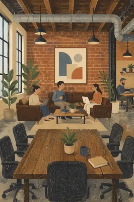 Creative Startup Lounge in Industrial Loft
