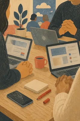 Creative Startup Team Brainstorming at Office Table