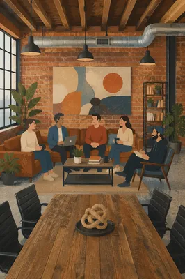 Creative Startup Lounge in Industrial Loft