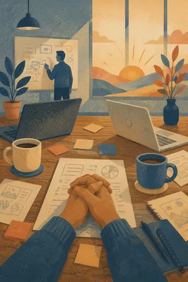 Prayerful Startup Workspace at Sunrise