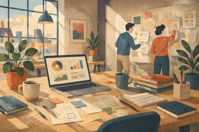 Early Morning Creative Startup Office Scene