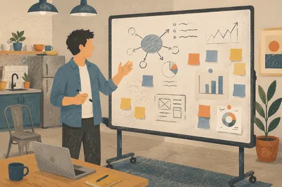 Entrepreneur Presenting in Creative Startup Office