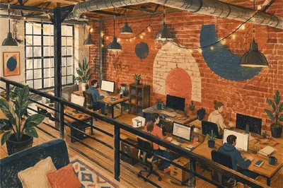 Creative Startup Office in Industrial Loft