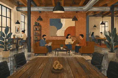 Creative Startup Lounge in Industrial Loft