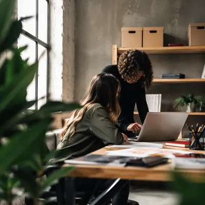 Creative Startup Team Collaboration in Modern Office
