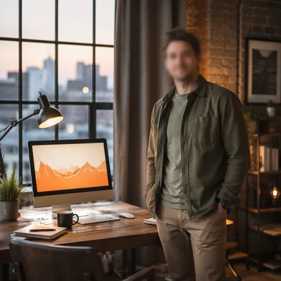 Creative Startup Entrepreneur in Loft Office