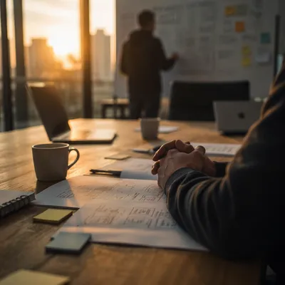 Startup Founders Praying Before Dawn Work