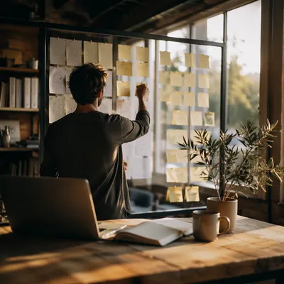 Purpose Driven Entrepreneur in Creative Startup Office
