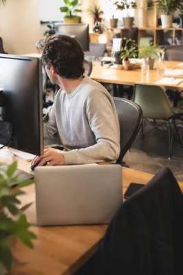 Startup Entrepreneur in Creative Office Workspace