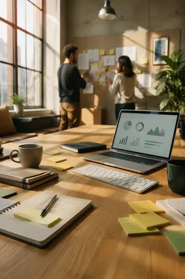 Creative Startup Office Morning Collaboration Scene