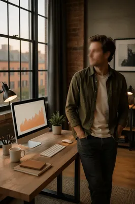Creative Startup Entrepreneur in Loft Office