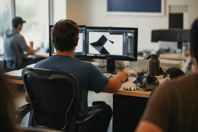 Creative Entrepreneur Working in Startup Office