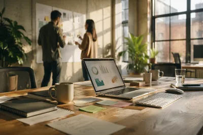 Early Morning Creative Startup Office Scene