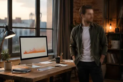 Creative Startup Entrepreneur in Loft Office