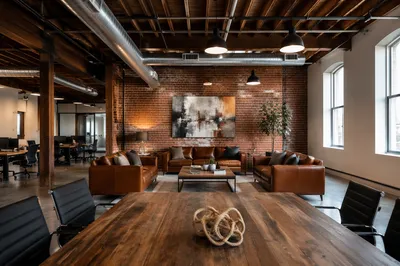Creative Startup Office Lounge in Industrial Loft
