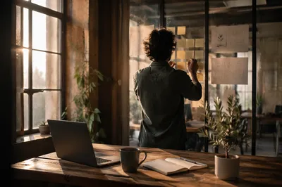 Creative Startup Founder Planning With Purpose