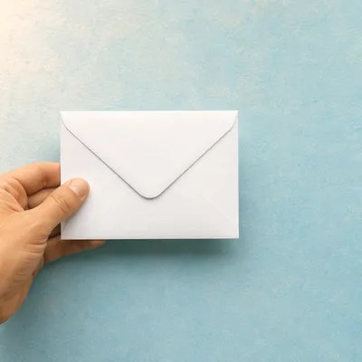 Professional Envelope on Pastel Blue Background