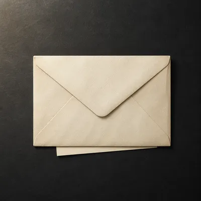 Sealed Cream Envelope on Charcoal Desk