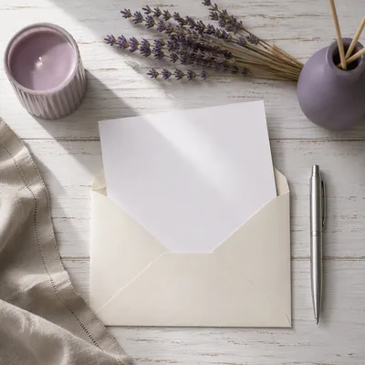 Elegant Correspondence Desk With Lavender Accents