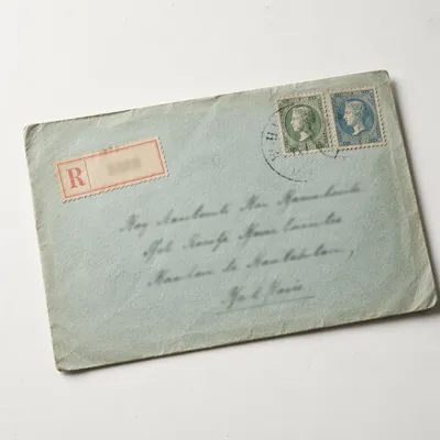Vintage Business Envelope on White Desk