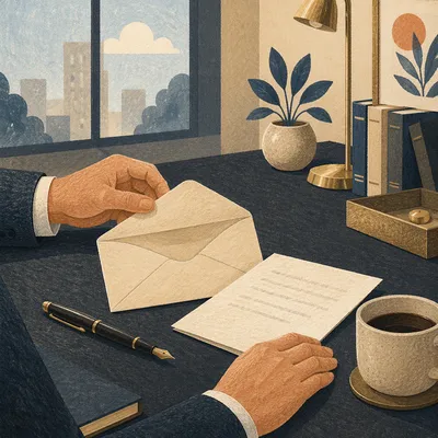 Professional Letter Review on Executive Desk