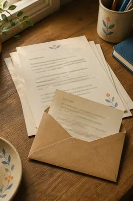 Professional Letters and Envelope on Office Desk