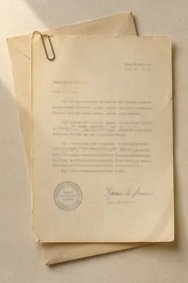 Vintage Business Letter and Envelope Flat Lay