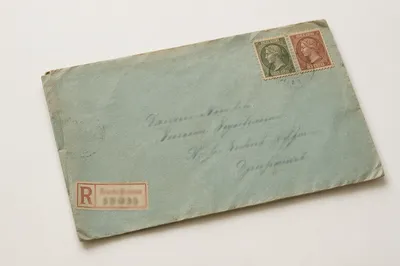 Vintage Business Envelope on White Desk