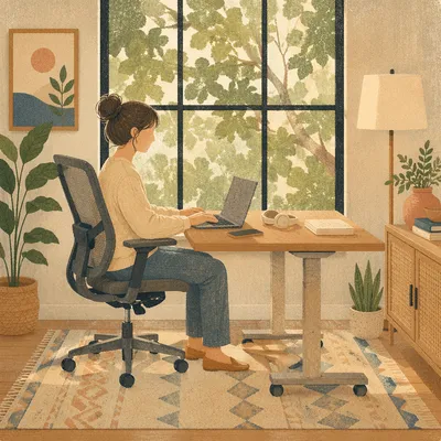 Ergonomic Chair at Warm Standing Desk