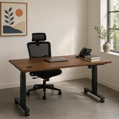 Minimal Standing Desk with Ergonomic Chair
