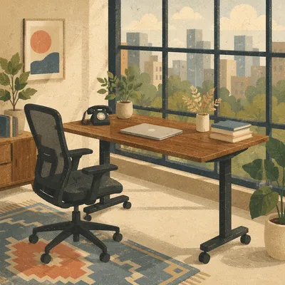 Ergonomic Chair at Modern Standing Desk
