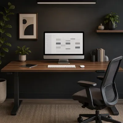 Ergonomic Standing Desk Workstation in Modern Office