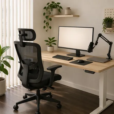 Ergonomic Chair at Modern Standing Desk