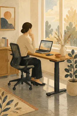 Calm Standing Desk Home Office Workspace