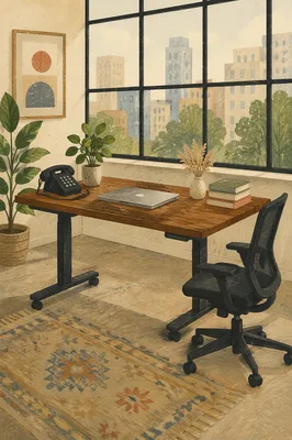 Modern Standing Desk With Ergonomic Chair