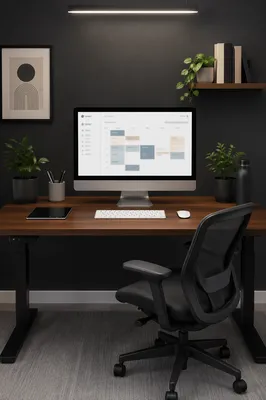 Ergonomic Standing Desk Workstation in Modern Office
