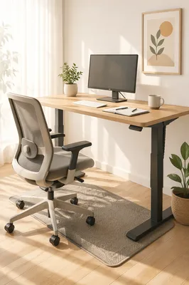 Ergonomic Chair and Standing Desk Workspace