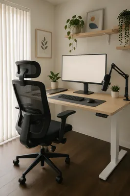 Ergonomic Chair at Modern Standing Desk
