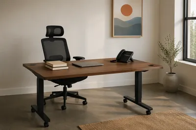 Minimal Standing Desk With Ergonomic Chair