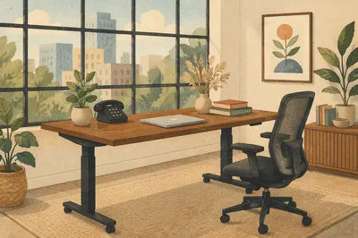 Modern Standing Desk With Ergonomic Chair