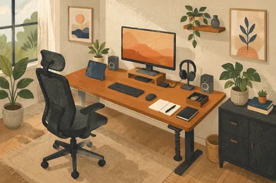 Ergonomic Chair Beside Warm Standing Desk