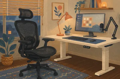 Ergonomic Chair Beside Standing Desk